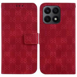 For Honor X7a Double 8-shaped Embossed Leather Phone Case(Red)