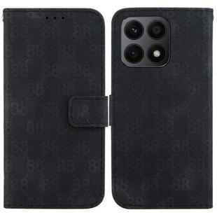 For Honor X7a Double 8-shaped Embossed Leather Phone Case(Black)