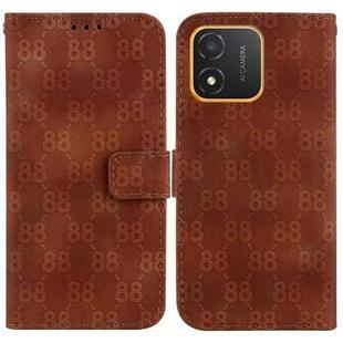 For Honor 80 SE Double 8-shaped Embossed Leather Phone Case(Brown)