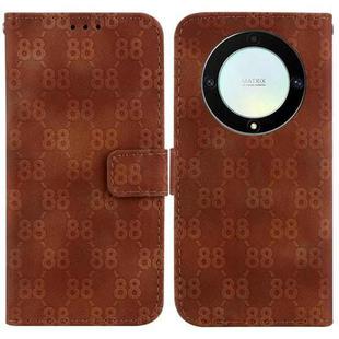 For Honor 80 Double 8-shaped Embossed Leather Phone Case(Brown)