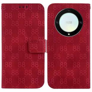 For Honor 80 Double 8-shaped Embossed Leather Phone Case(Red)