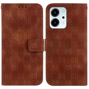 For Honor X8 5G Double 8-shaped Embossed Leather Phone Case(Brown)