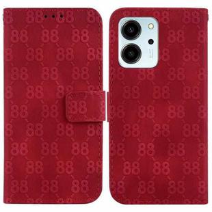 For Honor X8 5G Double 8-shaped Embossed Leather Phone Case(Red)