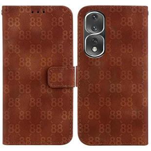 For Honor 70 Double 8-shaped Embossed Leather Phone Case(Brown)