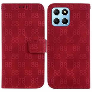 For Honor X7 Double 8-shaped Embossed Leather Phone Case(Red)