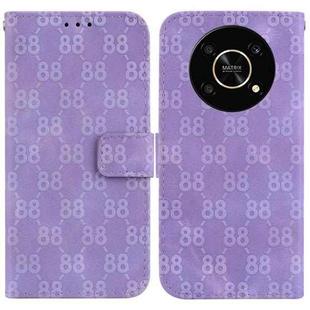 For Honor X8 Double 8-shaped Embossed Leather Phone Case(Purple)