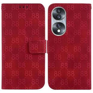 For Honor 50 Lite / Huawei nova 8i Double 8-shaped Embossed Leather Phone Case(Red)