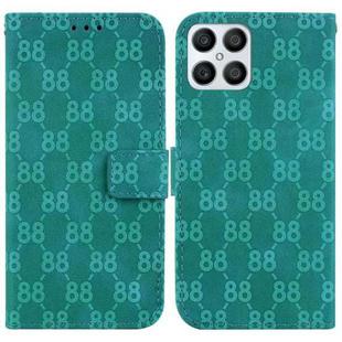 For Honor X8 Double 8-shaped Embossed Leather Phone Case(Green)