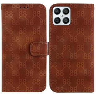 For Honor X8 Double 8-shaped Embossed Leather Phone Case(Brown)