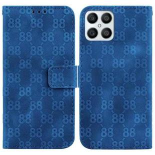 For Honor X8 Double 8-shaped Embossed Leather Phone Case(Blue)
