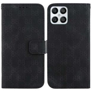 For Honor X8 Double 8-shaped Embossed Leather Phone Case(Black)