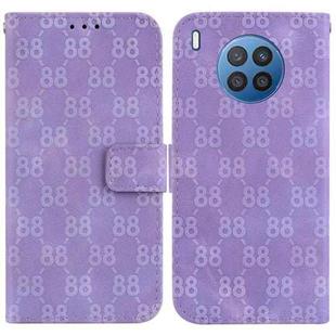 For Honor 50 Lite / Huawei nova 8i Double 8-shaped Embossed Leather Phone Case(Purple)