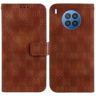 For Honor 50 Lite / Huawei nova 8i Double 8-shaped Embossed Leather Phone Case(Brown)