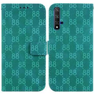 For Honor 20 / Huawei nova 5T Double 8-shaped Embossed Leather Phone Case(Green)