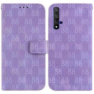For Honor 20 / Huawei nova 5T Double 8-shaped Embossed Leather Phone Case(Purple)
