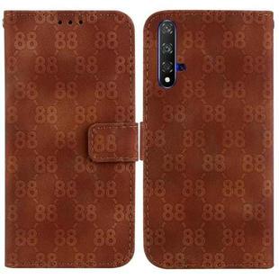 For Honor 20 / Huawei nova 5T Double 8-shaped Embossed Leather Phone Case(Brown)