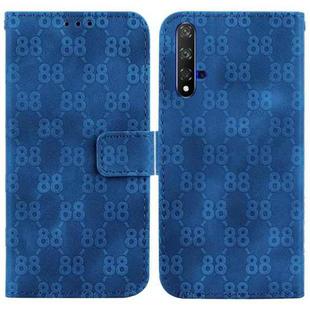 For Honor 20 / Huawei nova 5T Double 8-shaped Embossed Leather Phone Case(Blue)