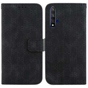 For Honor 20 / Huawei nova 5T Double 8-shaped Embossed Leather Phone Case(Black)