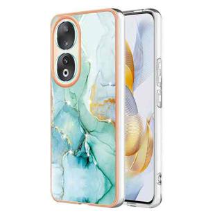 For Honor 90 5G Electroplating Marble Dual-side IMD Phone Case(Green 003)