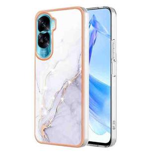 For Honor 90 Lite 5G Electroplating Marble Dual-side IMD Phone Case(White 006)