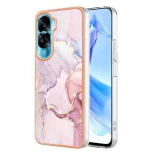 For Honor 90 Lite 5G Electroplating Marble Dual-side IMD Phone Case(Rose Gold 005)