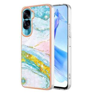 For Honor 90 Lite 5G Electroplating Marble Dual-side IMD Phone Case(Green 004)