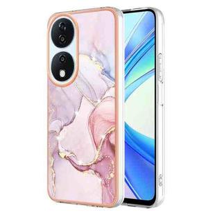 For Honor X7b 4G / X7b 5G Electroplating Marble Dual-side IMD Phone Case(Rose Gold 005)