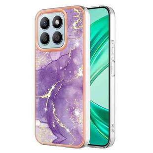 For Honor X8b Electroplating Marble Dual-side IMD Phone Case(Purple 002)