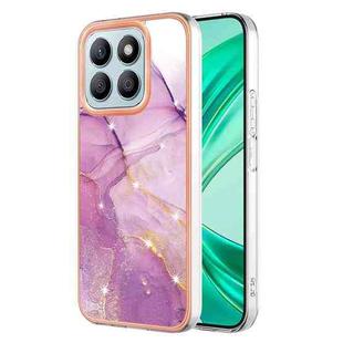 For Honor X8b Electroplating Marble Dual-side IMD Phone Case(Purple 001)