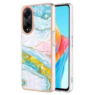 For OPPO A98 Electroplating Marble Dual-side IMD Phone Case(Green 004)