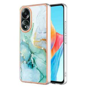 For OPPO A58 4G Electroplating Marble Dual-side IMD Phone Case(Green 003)