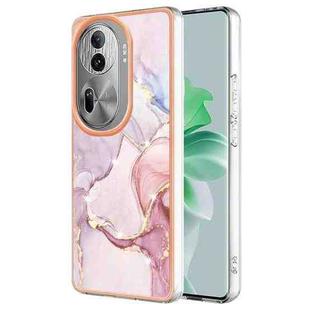 For OPPO Reno11 Pro 5G Global Electroplating Marble Dual-side IMD Phone Case(Rose Gold 005)