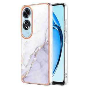 For OPPO A60 Electroplating Marble Dual-side IMD Phone Case(White 006)