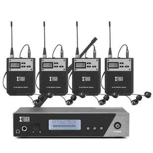 XTUGA  IEM1100 Professional Wireless In Ear Monitor System 4 BodyPacks(UK Plug)