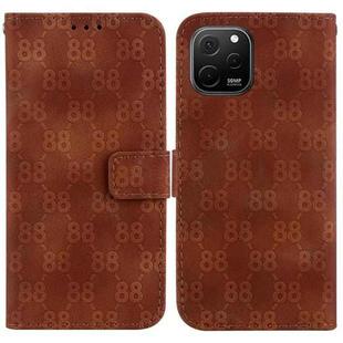 For Huawei nova Y61 / Enjoy 50z Double 8-shaped Embossed Leather Phone Case(Brown)