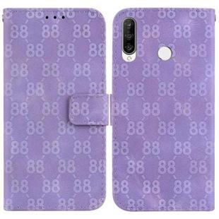 For Huawei P30 lite / nova 4e Double 8-shaped Embossed Leather Phone Case(Purple)