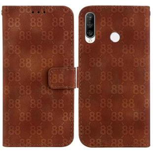 For Huawei P30 lite / nova 4e Double 8-shaped Embossed Leather Phone Case(Brown)