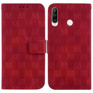 For Huawei P30 lite / nova 4e Double 8-shaped Embossed Leather Phone Case(Red)