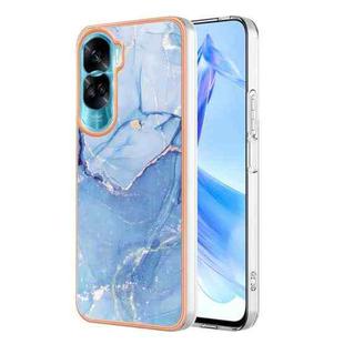 For Honor 90 Lite 5G Electroplating Marble Dual-side IMD Phone Case(Blue 018)