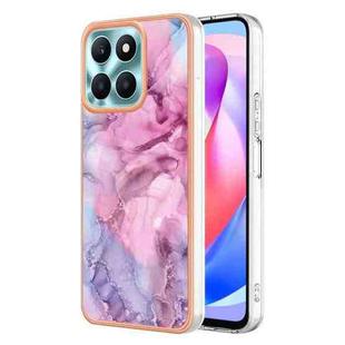 For Honor X6a Electroplating Marble Dual-side IMD Phone Case(Pink 013)