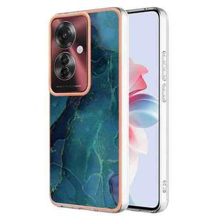 For OPPO Reno11 F 5G Global Electroplating Marble Dual-side IMD Phone Case(Green 017)