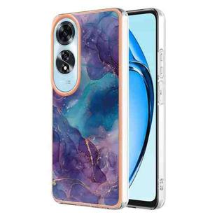 For OPPO A60 4G Electroplating Marble Dual-side IMD Phone Case(Purple 016)