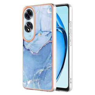 For OPPO A60 4G Electroplating Marble Dual-side IMD Phone Case(Blue 018)