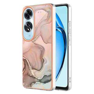 For OPPO A60 4G Electroplating Marble Dual-side IMD Phone Case(Rose Gold 015)