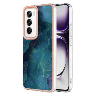 For OPPO Reno12 Global Electroplating Marble Dual-side IMD Phone Case(Green 017)