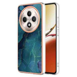 For OPPO Reno12 F 5G Electroplating Marble Dual-side IMD Phone Case(Green 017)