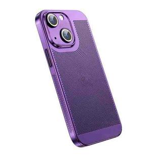 For iPhone 14 Plus Ice Sense Heat Dissipation Electroplating PC Phone Case(Purple)