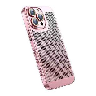 For iPhone 13 Pro Max Ice Sense Heat Dissipation Electroplating PC Phone Case(Rose Gold)