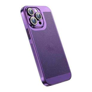 For iPhone 12 Pro Max Ice Sense Heat Dissipation Electroplating PC Phone Case(Purple)