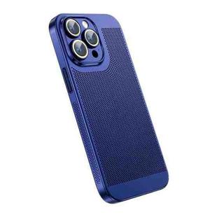 For iPhone 12 Pro Max Ice Sense Heat Dissipation Electroplating PC Phone Case(Navy Blue)